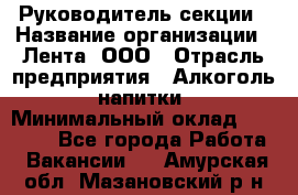 Руководитель секции › Название организации ­ Лента, ООО › Отрасль предприятия ­ Алкоголь, напитки › Минимальный оклад ­ 51 770 - Все города Работа » Вакансии   . Амурская обл.,Мазановский р-н